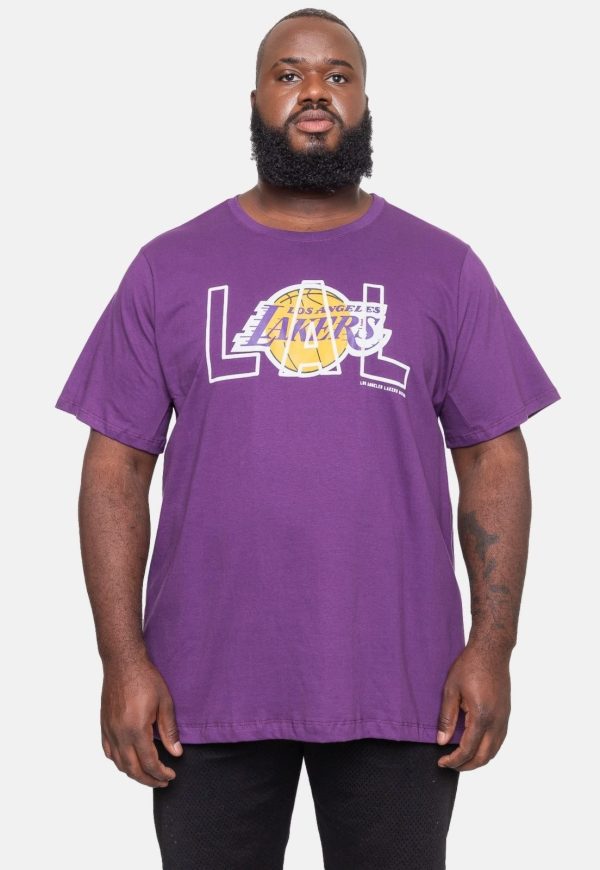 Camiseta NBA Plus Size Masculina City2City Los Angeles Lakers Roxa Escuro