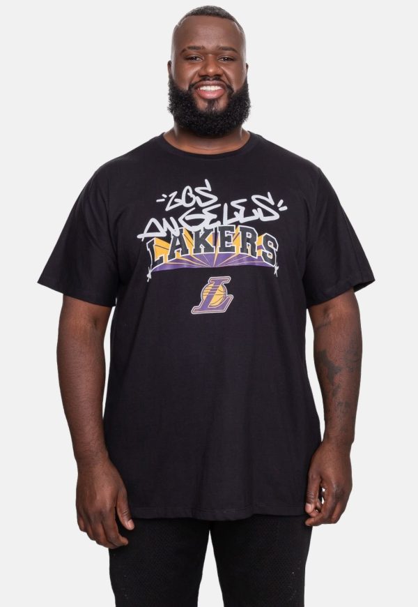 Camiseta NBA Plus Size Masculina Graffiti Preta