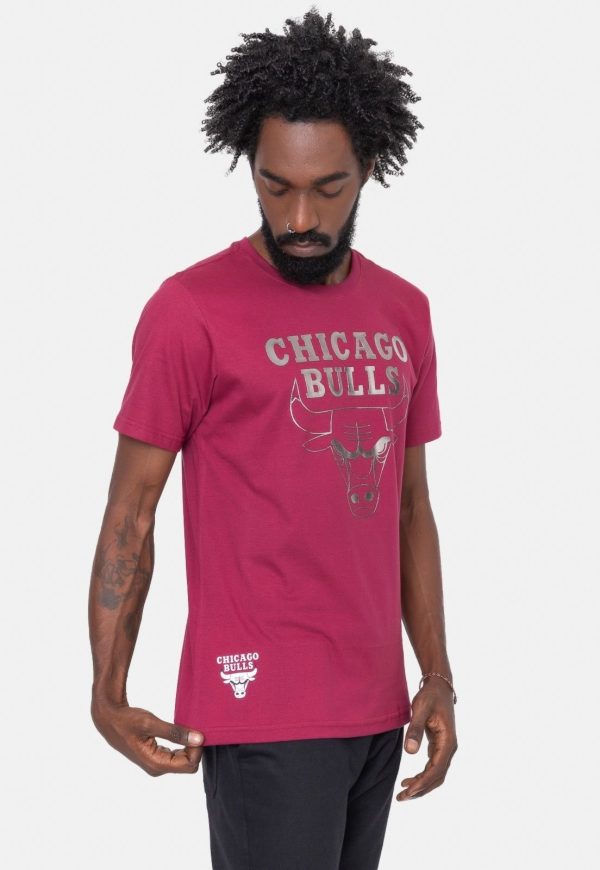 Camiseta NBA Silver Logo Chicago Bulls Vinho