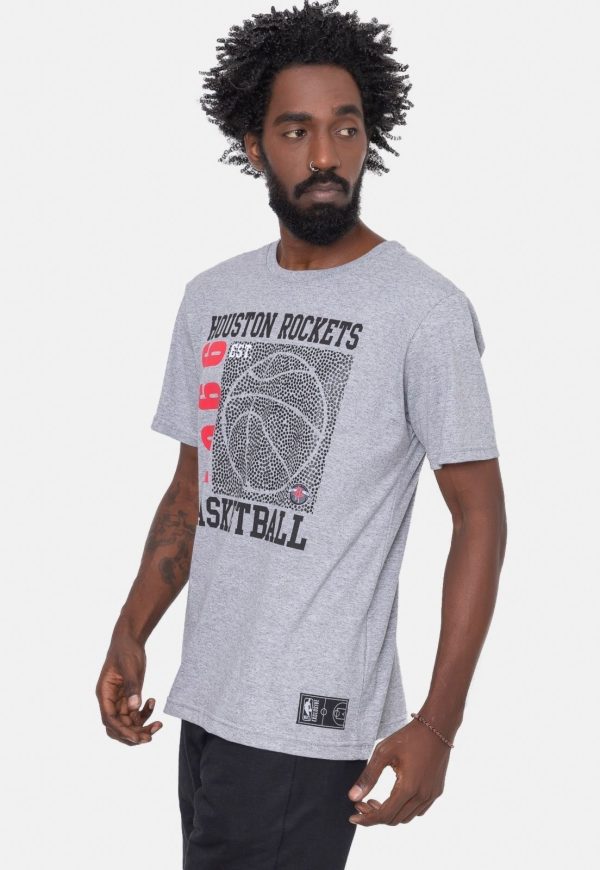 Camiseta NBA Since Time Houston Rockets Cinza Mescla