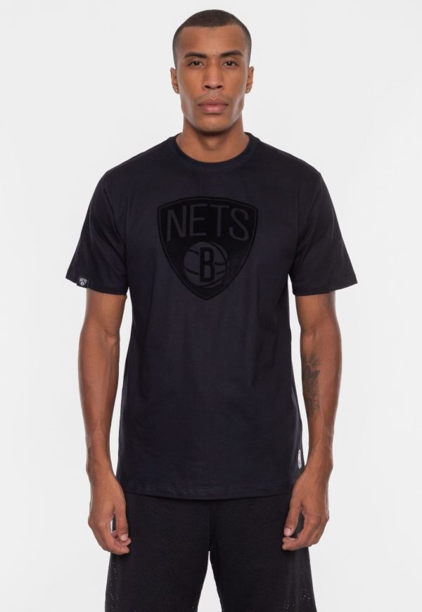 Camiseta NBA Velvet Logo Brooklyn Nets Preta