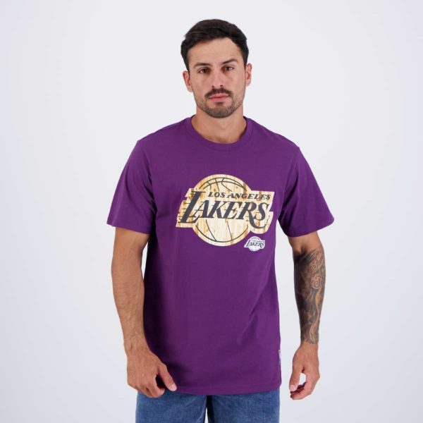 Camiseta NBA Wood Court Lakers Roxa