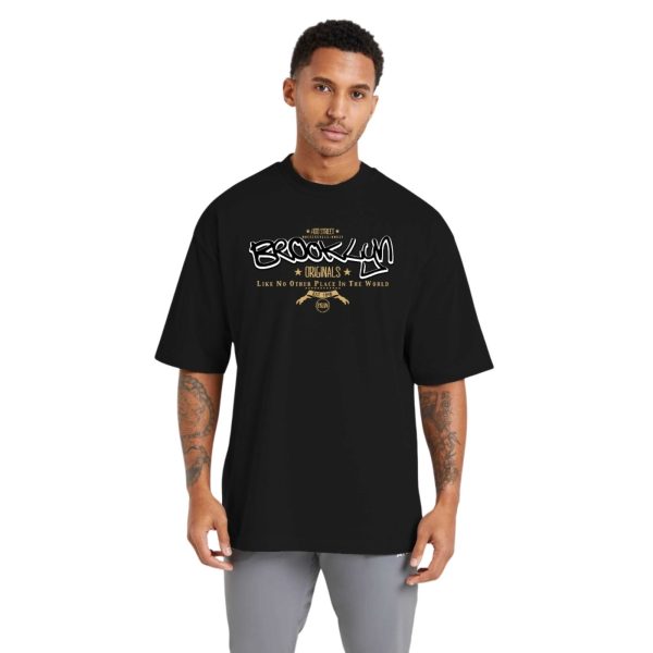 Camiseta Oversized Streetwear de Algodão Masculina Ideal para Academia e Esportes Brooklyn