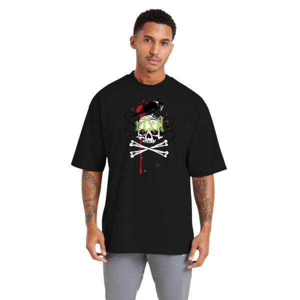 Camiseta Oversized Streetwear de Algodão Masculina Ideal para Academia e Esportes Corvo