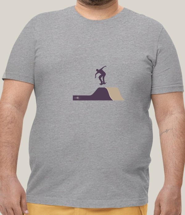 Camiseta Plus Size Masculina Cinza Mescla Algodão WSS Skate Park