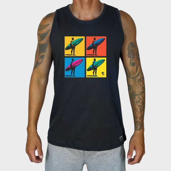 Camiseta Regata Preta Masculina Pop Surf Prime WSS Preto