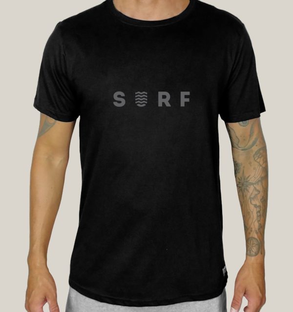 Camiseta Surf Masculina Preta Algodão Prime WSS Surf Black Preto