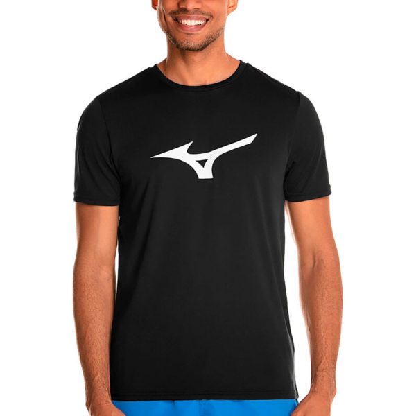 Camiseta de Corrida Masculina Mizuno Run Spark Big Logo GG Preto