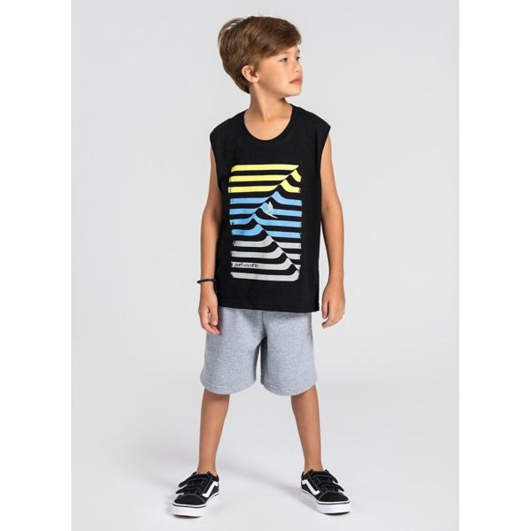 Infantil - Conjunto Curto Menino Regata e Bermuda Surf