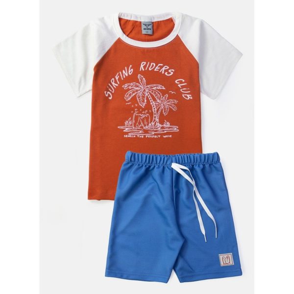 Infantil - Conjunto Masculino Surfing Riders Terracota 024 - Keki Boys