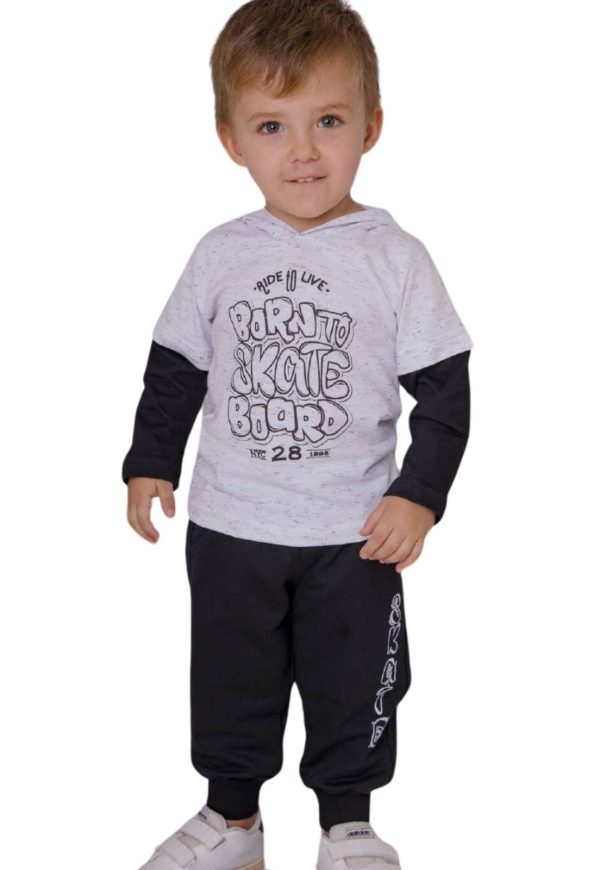 Infantil - Conjunto Skate Calça Moleton Passagem Secreta M Branco