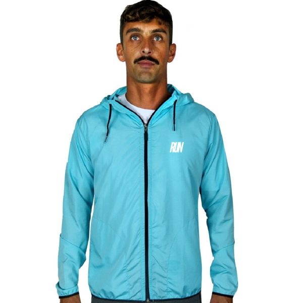 Jaqueta Corta Vento Azul Claro Masculino Corrida WSS Run Minimalist