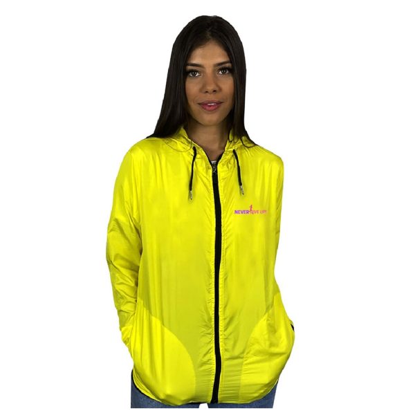 Jaqueta Corta Vento Feminina Amarela Corrida WSS Never Give Up! Amarelo