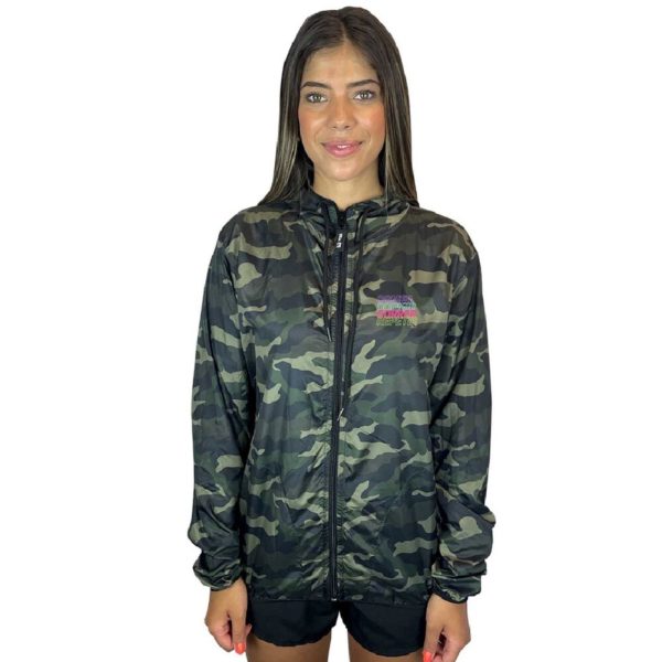 Jaqueta Corta Vento Feminino Camuflada Corrida WSS Rotina Marrom