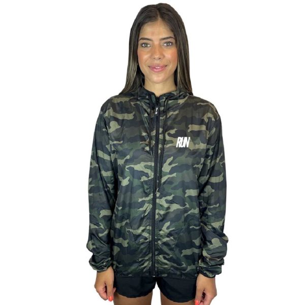 Jaqueta Corta Vento Feminino Corrida Camuflada WSS Run Minimalist Marrom