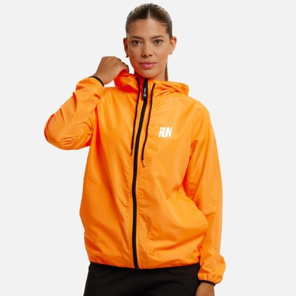 Jaqueta Corta Vento Feminino Corrida Laranja WSS Run Minimalist