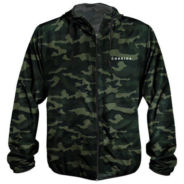 Jaqueta Corta Vento Masculino Camuflado WSS Corrida Verde