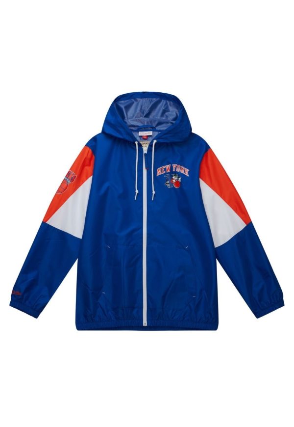 Jaqueta Mitchell & Ness NBA Throw It Back Full Zip Windbreaker New York Knicks Azul Royal