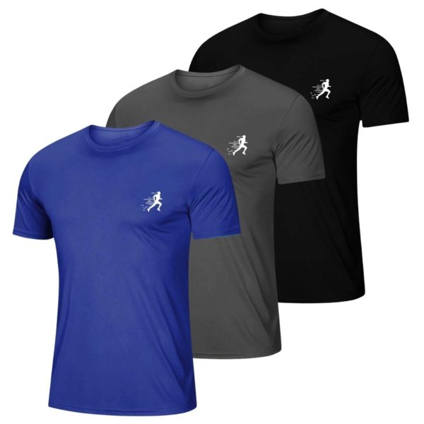 Kit 3 Camiseta Masculina Esportiva Dry Camisa Gola Redonda Corrida