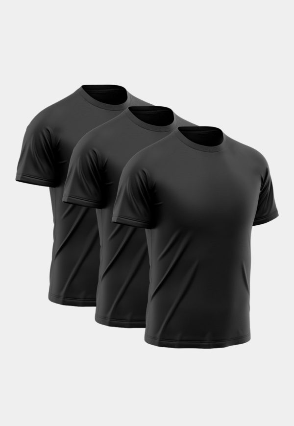 Kit 3 Camisetas Masculina Manga Curta Esporte Fitness Básica Premium Corrida Preto