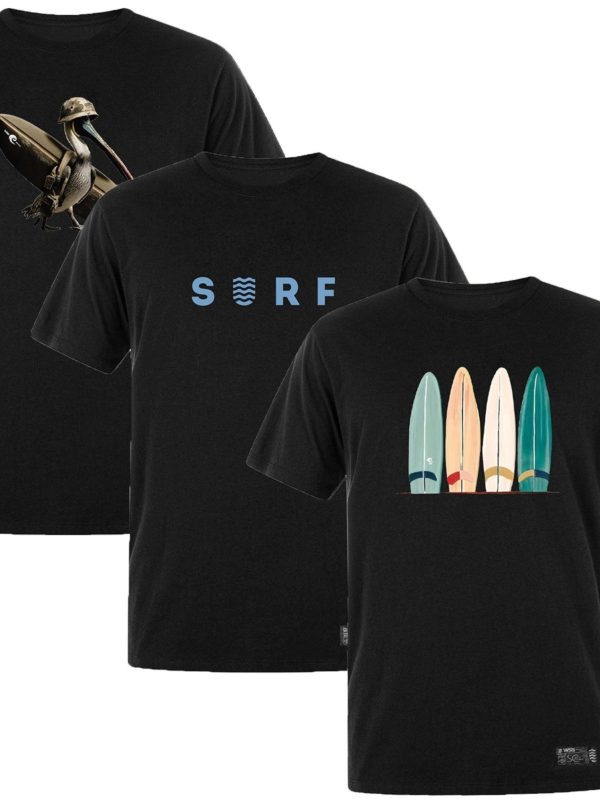 Kit 3 Camisetas Masculinas Surf WSS Brasil