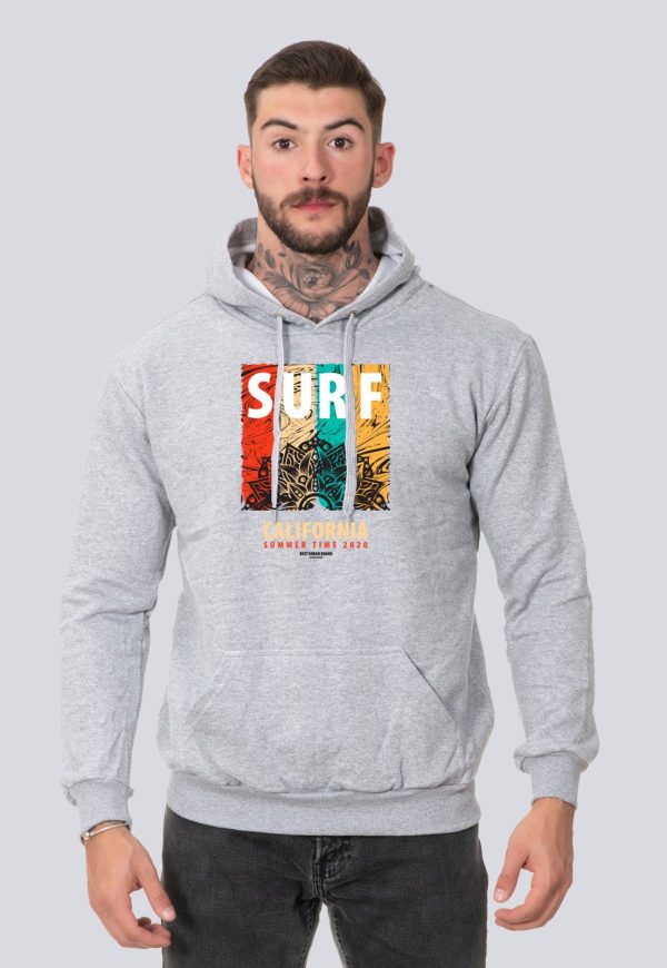 Moletom Masculino Blusa de Frio Algodão Surf California Cinza