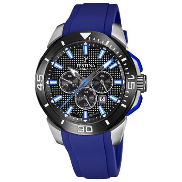 Relógio Festina Chrono Bike Masculino Borracha Azul