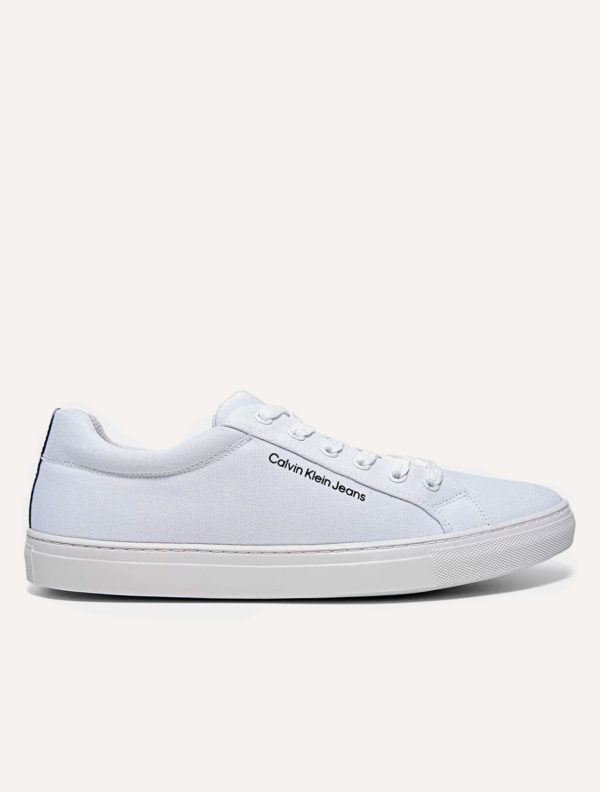 Tênis Calvin Klein Masculino Skate Lona Logo Branco