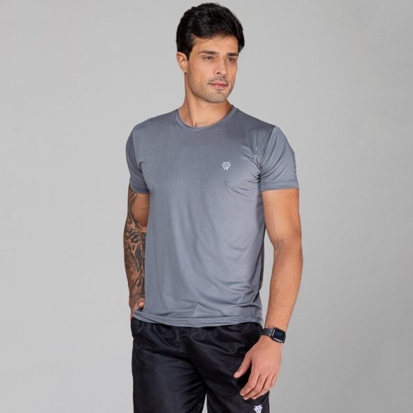 Volgatte - Camiseta Camisa Dry Fit UV Treino Academia Corrida Dia a Dia Cor Cinza