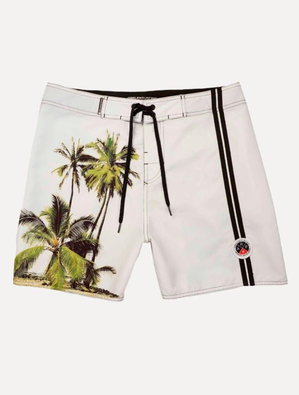 Bermuda Osklen Masculina D'Água Surf Coqueiros Off-White Incolor