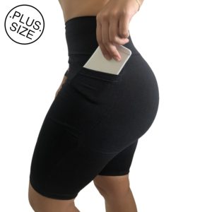 Bermuda Plus Size Heide Ribeiro Fit Bolso para Dispositivos Preto