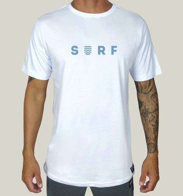 Camiseta Masculina Branca Algodão Prime WSS Brasil Blue Surf Branco