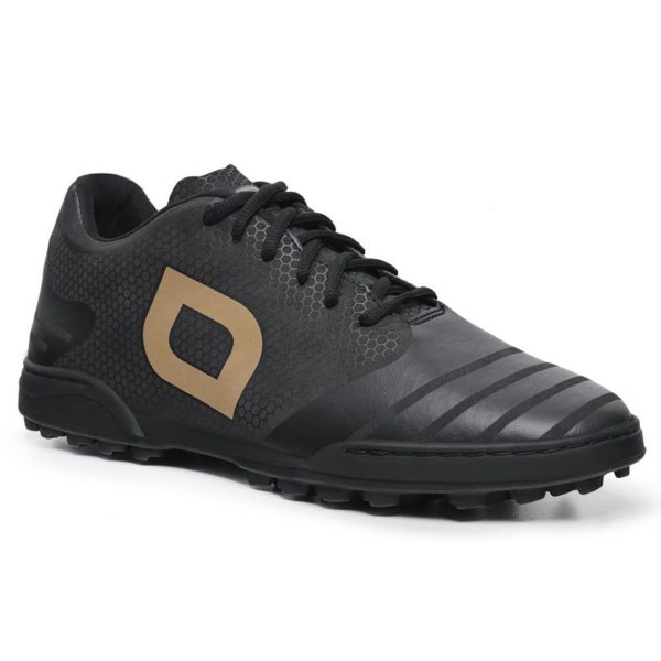 Chuteira Society Pro Soccer Futebol Alta Performance Preto/Dourado 37 Preto