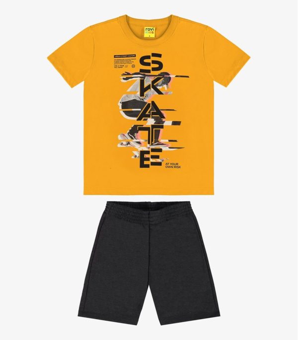 Infantil - Conjunto Masculino Skate Rovi Amarelo