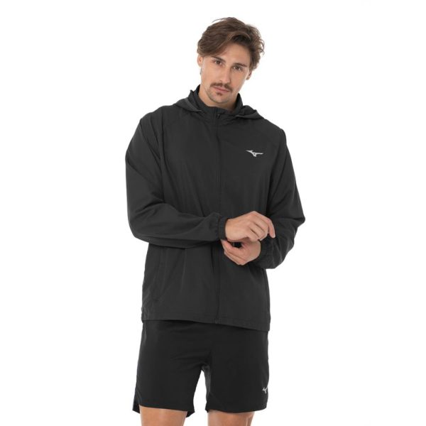 Jaqueta Mizuno Masculina Focus Com Capuz Corrida Preto