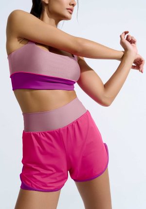 Shorts Cintura Alta MOVE com Recortes e Proteção UV+50