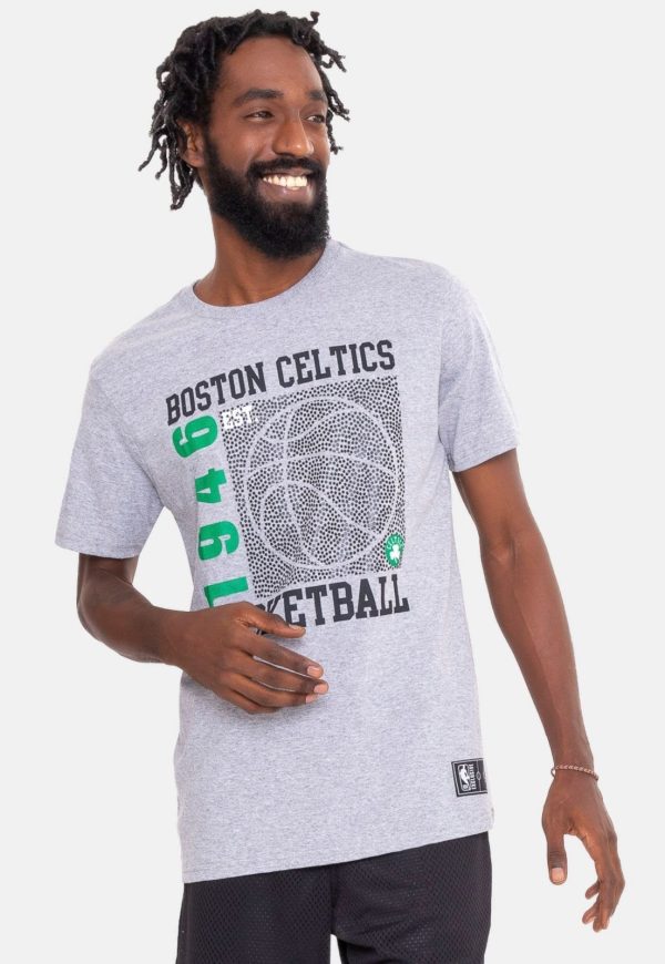 Camiseta NBA Since Time Boston Celtics Cinza Mescla