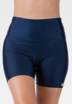 Short Curto Fitness Cirrê Cós Alto Summer Soul Azul