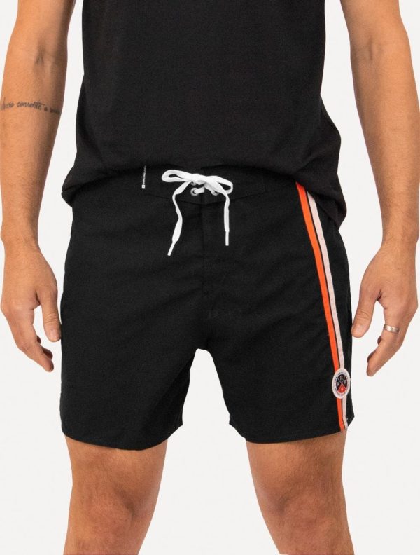 Bermuda Osklen Masculina D'Água Surf Vintage Patch Preta Incolor
