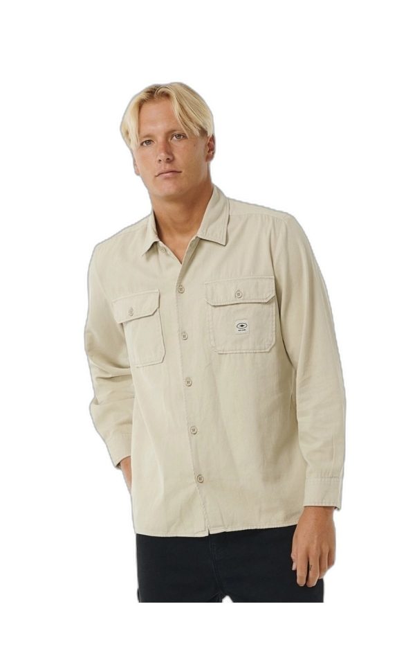 CAMISA RC QUALITY SURF PRODUCTS L/S SHIR - VINTAGE WHITE - 3G