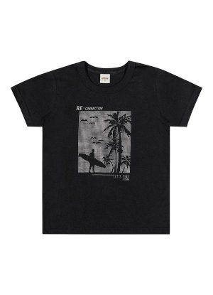 Camiseta Infantil Menino Surf Elian Preto