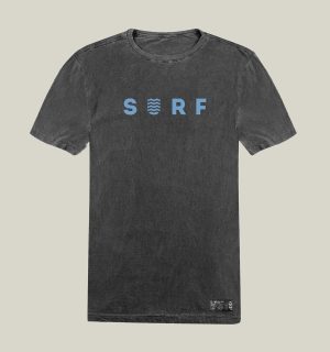 Camiseta Masculina Estonada Cinza Chumbo Algodão Prime WSS Blue Surf