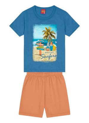 Conjunto Infantil Menino Surf Azul