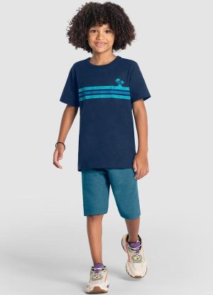 Conjunto Infantil Menino de Surfe Azul