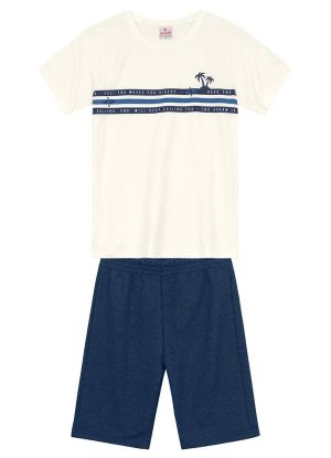 Conjunto Infantil Menino de Surfe Bege