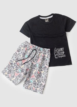 Conjunto Menino Surf Sleep Kangulu Preto