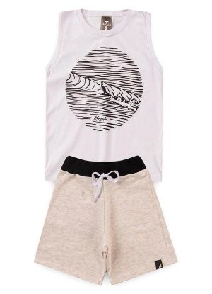 Conjunto Verão Regata Surf Kangulu Branco