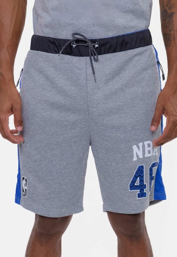 Bermuda NBA Moletom Basketball Cinza Mescla