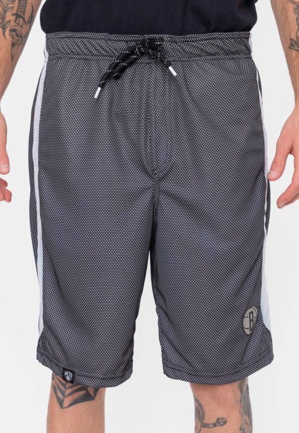 Bermuda NBA Sintética Silver Logo Brooklyn Nets Grafite