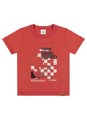 Camiseta Infantil Menino Skate Elian Terracota